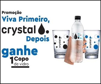 Esta é a chance perfeita para os amantes da água mineral Crystal da Coca-Cola nas regiões de Santa Catarina, Rio Grande do Sul e Minas Gerais. Comprando apenas R$20 em produtos Crystal, você pode adquirir um belo copo de vidro colecionável