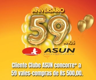 Junte-se à comemoração do Aniversário Asun Supermercados 2023 no Rio Grande do Sul e tenha a oportunidade de ganhar emocionantes vale-compras e prêmios especiais.