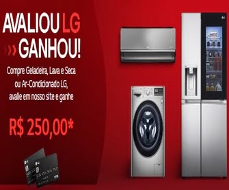 Participe da promoção 'Avaliou LG, Ganhou!' ao adquirir produtos selecionados da LG e compartilhar sua opinião sobre eles. Ao avaliar o produto, você concorre a um vale-compras de 250 reais. Não perca a chance de ser recompensado pela sua avaliação!