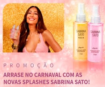 O Carnaval está chegando e a Jequiti, em parceria com Sabrina Sato, preparou uma promoção imperdível para você. Sinta-se única e cheia de glamour com as novas splashes que capturam a essência do Carnaval e a personalidade vibrante da Sabrina. Nesta oportunidade única, três sortudos terão a chance de levar para casa um estojo de edição limitada, contendo duas fragrâncias envolventes.