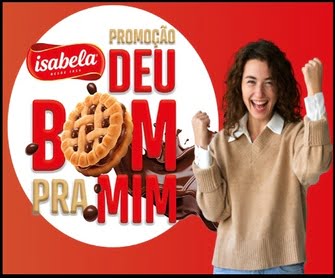 Dê um toque especial aos seus dias com a Promoção Isabela 2024, uma experiência deliciosa que une o sabor inconfundível dos Biscoitos e Wafer Isabela a incríveis prêmios. Ao adquirir dois produtos participantes, como os divertidos Biscoitos Recheados Meu Malvado Favorito Isabela Toons Sabores ou os crocantes Biscoitos Wafer Recheio, você está prestes a embarcar em uma jornada repleta de sabores e surpresas.