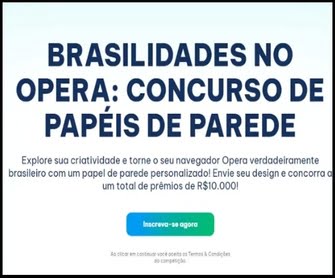 Participe do Concurso Opera Navegador 2024 e mergulhe na criatividade com o tema 'Brasilidades'! ð¨✨ Crie papéis de parede únicos, concorra a prêmios em dinheiro e tenha sua arte exibida para milhões de usuários do Opera. Saiba como participar no site oficial e destaque-se! ðð§ð· #ConcursoOpera #Brasilidades #Criatividade