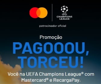 Garanta sua chance de vivenciar as quartas de final da Liga dos Campeões UEFA 2023-2024! Ao cadastrar seu cartão Mastercard no RecargaPay e realizar compras até 01/03/2024, você concorre a uma viagem incrível para a Europa com tudo pago. A emoção do futebol europeu está ao seu alcance. Não perca essa oportunidade única, participe agora e sinta a adrenalina do esporte em grande estilo!