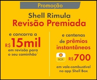 Participe agora da Promoção Shell Revisão Premiada 2024 e concorra a prêmios incríveis! Caminhoneiros, ao adquirir 40 litros ou mais de lubrificantes Shell Rimula até 15/04, você garante sua entrada nessa competição emocionante. Realize o cadastro no site oficial, envie sua nota fiscal e receba números da sorte para concorrer aos 5 cartões pré-pagos de R$15 mil. Ainda mais, a participação na promoção pode resultar em revisões grátis para o seu caminhão. Fique atento às condições e regulamentos no site para garantir uma participação válida. Não perca essa chance de potencializar suas viagens com a Shell Rimula. Boa sorte! #ShellRevisaoPremiada #PromocaoShell2024