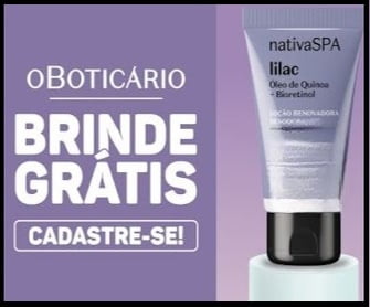 Explore a Sensação de Bem-Estar com o Brinde Grátis Nativa SPA Lilac do O Boticário! Descubra uma experiência rejuvenescedora e envolvente com a Loção Desodorante Corporal Lilac de 50ml. Cadastre-se agora e garanta o seu!