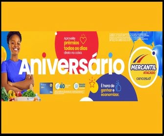 Celebre o aniversário do Mercantil Atacado e concorra a vales-compras incríveis! Saiba como participar e garanta sua chance de ganhar!