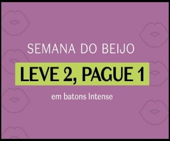 Celebre a Semana do Beijo com O Boticário! Durante toda a semana, de 8 a 14 de abril, mergulhe em uma promoção incrível de batons e outros produtos de maquiagem. Ao comprar um item, você recebe outro totalmente grátis!