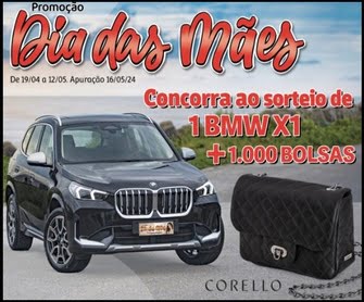 Participe da promoção especial de Dia das Mães do Shopping Ibirapuera e concorra a prêmios incríveis! Saiba como ganhar uma BMW X1 ou uma das 1000 bolsas da Corello e torne este dia ainda mais especial.