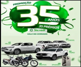 Celebre os 35 anos do Sicredi Vale do Cerrado e concorra a prêmios incríveis!