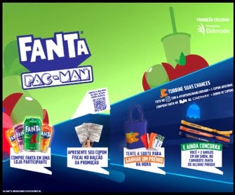 Reviva a nostalgia do Pac-Man e concorra a prêmios emocionantes na Promoção Fanta Pac-Man Eldorado! Compre seus produtos Fanta no Shopping Eldorado, acumule cupons promocionais e tenha a chance de ganhar acessos exclusivos ao Camarote Fanta no Allianz Parque e muitos outros prêmios instantâneos. Não perca essa oportunidade única - participe agora mesmo!