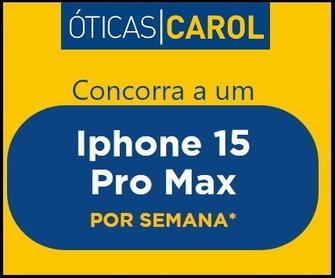 Ganhe um iPhone 15 Pro Max na Promoção Óticas Carol 2024! Compre produtos nas lojas físicas da Óticas Carol, cadastre-se no site e concorra a este incrível prêmio. Não perca essa oportunidade!