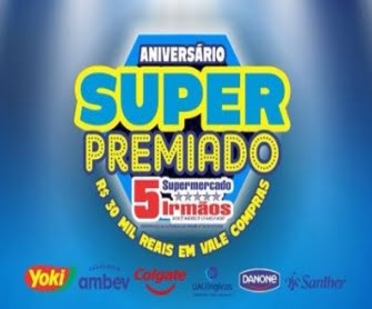 O Supermercado 2 Irmãos está comemorando mais um ano de sucesso com uma promoção especial, oferecendo R$30.000 em vales-compras! É a sua chance de ganhar vales de até R$5.000 para usar nas lojas do Supermercado 2 Irmãos. Não perca essa oportunidade de transformar suas compras em prêmios incríveis.