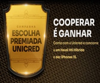 A Unicred está proporcionando uma oportunidade imperdível com sua Campanha Escolha Premiada! Os participantes têm a chance de ganhar um luxuoso automóvel Haval H6 Híbrido e dez dos mais recentes iPhones 15. Para entrar na disputa, basta se cadastrar no site oficial da campanha e investir em produtos financeiros específicos oferecidos pela Unicred, como RDC, LCI, LF, seguro de vida ou consórcio. Quanto mais você investir, maiores serão suas chances de levar para casa esses prêmios incríveis. A promoção está aberta em diversos estados do Brasil e ocorre até abril de 2025. Não perca essa chance de transformar seus investimentos em recompensas extraordinárias!