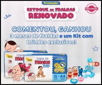 Ganhe 3 Meses de Fralda Grátis na Promoção Fraldas Turma da Mônica! Participe agora no Instagram e concorra a prêmios incríveis para facilitar a rotina com seu bebê. Siga, curta, marque uma amiga e solte sua criatividade!