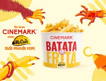 Prepare-se para uma experiência cinematográfica inesquecível com o sabor irresistível das batatas fritas McCain no Cinemark Eldorado! Aproveite a promoção exclusiva e concorra a um balde de batata frita grátis a cada ingresso comprado para sessões selecionadas. Não perca essa chance de saborear o melhor das batatas fritas enquanto se diverte no cinema!