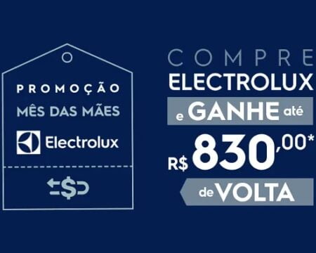 Este Mês das Mães, a Electrolux está presenteando você com uma oportunidade incrível de renovar seus eletrodomésticos e ainda receber cashback de até R$ 830! Renove sua cozinha ou sua lavanderia com os produtos participantes da promoção e ganhe de volta parte do valor gasto.