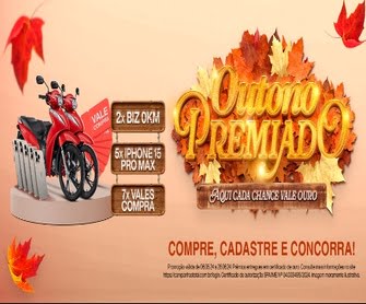 Entre no clima do Outono Premiado com a Rede Drogaria Total Popular! Ganhe prêmios incríveis, como motos Biz 0km, iPhones 15 Pro Max e vale-compras de R$1.000,00. Descubra como participar e transforme suas compras em grandes conquistas!