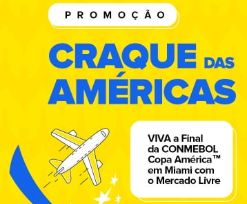 Participe da Promoção Craque das Américas do Mercado Livre e concorra a uma viagem incrível para a final da Copa América em Miami! Sinta a emoção de assistir ao vivo a um dos maiores eventos esportivos do mundo, com tudo pago pelo Mercado Livre. Não perca essa chance única de vivenciar momentos inesquecíveis ao lado de um acompanhante. Saiba como participar e aumente suas chances de ganhar!