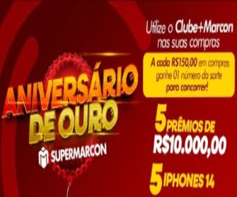 Celebre conosco o aniversário de ouro dos Supermercados Marcon e tenha a chance de ganhar prêmios incríveis! A Promoção Supermarcon Aniversário de Ouro está oferecendo prêmios tentadores, como R$10.000 em dinheiro e iPhones 14. Saiba como participar e aumente suas chances de ser um dos felizardos vencedores desta promoção especial.