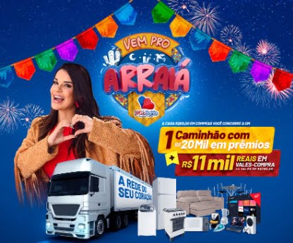 Celebre as festas juninas com o Mix Bahia Supermercados e concorra a prêmios incríveis na Promoção “Vem pro Arraiá Mix Bahia Supermercados”! Participe agora e tenha a chance de ganhar um caminhão recheado de prêmios no valor de 20 mil reais e 44 vales-compras de 250 reais cada. Não perca essa oportunidade de renovar sua casa e entrar no clima festivo com estilo!