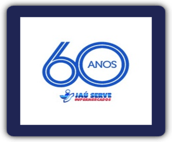 Imagem promocional da campanha de aniversário de 60 anos do Jaú Serve Supermercados, destacando a oportunidade de concorrer a mais de R$ 2 milhões em prêmios. A imagem provavelmente exibe elementos festivos, como balões e confetes, junto com ícones de prêmios como carros, vales-compras e imóveis, além de um destaque para o logo do Jaú Serve e informações sobre como participar da promoção.