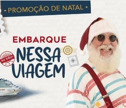 Imagem promocional da campanha de Natal 2024 do Mauá Plaza Shopping, destacando o sorteio de 30 cruzeiros de luxo. A imagem mostra um navio de cruzeiro em alto-mar, elementos natalinos como neve e presentes, e o texto da promoção com informações sobre as datas e os prêmios.