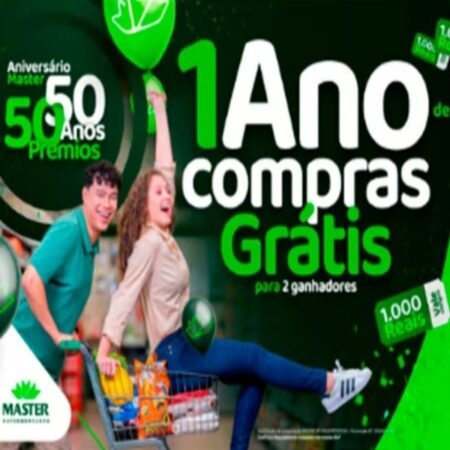 Banner promocional do Master Supermercados com o tema 