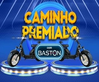 Imagem promocional da campanha "Caminho Premiado com Baston", destacando os prêmios oferecidos, como as scooters elétricas. A imagem promove a parceria entre a Baston Indústria de Aerossóis e os Supermercados Avenida, incentivando os consumidores a participar da promoção.