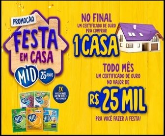 Imagem promocional da Promoção MID 25 Anos com destaque para o super prêmio final de R$ 450 mil e sorteios mensais de R$ 25 mil. A imagem também apresenta os produtos MID® e MID ZERO™ participantes e o link para cadastro.