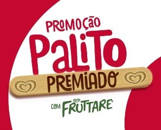 Imagem promocional da campanha Palito Premiado Kibon 2025, destacando o picolé Fruttare e o texto ‘Compre, Saboreie e Ganhe Outro Grátis’ com um fundo tropical de praia ensolarada.