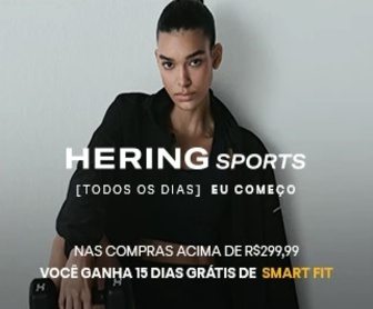 Imagem promocional da Hering Sports e Smart Fit, destacando a oferta de 15 dias de treino gratuito nas unidades Smart Fit para quem realizar uma compra de R$ 299,99 em produtos Hering Sports entre 08 e 31 de janeiro de 2025.