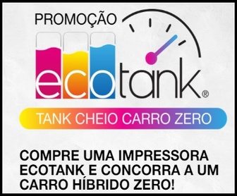 Imagem ilustrativa da Promoção EPSON Ecotank 2025, mostrando os prêmios disponíveis, incluindo o carro 0km e os projetores Smart Portátil EpiqVision EF21.