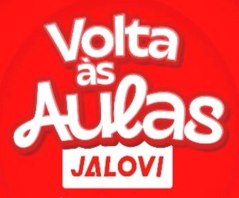 Imagem da promoção "Volta às Aulas Jalovi com Caixa Misteriosa", exibindo uma seleção de prêmios variados disponíveis para os consumidores que realizarem compras nas lojas Jalovi durante o período de 28 de dezembro de 2024 a 28 de fevereiro de 2025, nas cidades de Bauru e Marília, São Paulo.