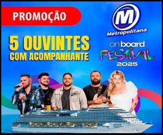 Banner promocional da Rádio Metropolitana FM anunciando a promoção 