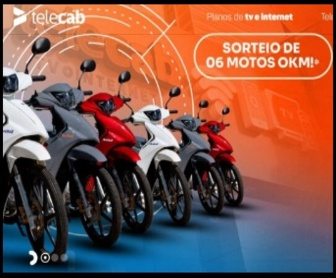 Imagem promocional da campanha de 30 anos da Telecab, destacando o sorteio de 6 motos 0km para clientes ativos nos estados do RN, CE e PB. A arte apresenta elementos visuais festivos e motocicletas como destaque principal.