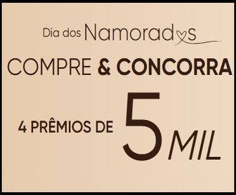 Arte promocional da campanha de Dia dos Namorados da Morana 2025, destacando a chance de ganhar 4 vale-compras de R$ 5.000. A imagem apresenta elementos românticos e o texto informativo sobre como participar da promoção.