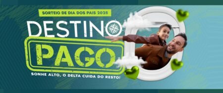 Banner da Promoção Dia dos Pais 2025 dos Supermercados Delta em São Paulo, com destaque para prêmios como vale-viagem de R$15.000, cartão pré-pago de R$5.000 e kits de churrasco, voltada aos clientes participantes do programa de fidelidade Classe A.