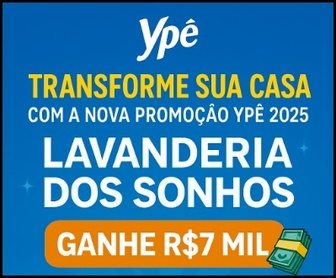 Imagem promocional colorida da campanha “Lavanderia dos Sonhos” da Ypê, mostrando produtos de limpeza, prêmios em dinheiro (R$7.000 via PicPay), ícones de aplicativos, máquinas de lavar e detalhes chamativos para incentivar a participação dos consumidores.