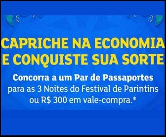 Banner promocional do Assaí Atacadista anunciando sorteio exclusivo para Manaus, com prêmios de vale-compras de R$300 e passaportes para o Festival de Parintins. Contém logos do Assaí, ilustrações dos bois Garantido e Caprichoso e destaque para datas da promoção.
