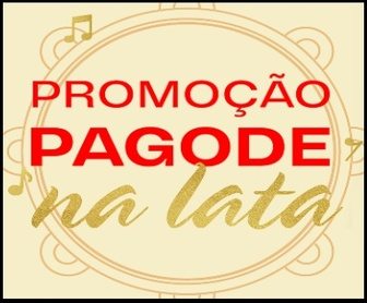 Imagem promocional da campanha “Pagode na Lata” Itaipava, destacando latas de cerveja Itaipava Premium, o logo da promoção, ingressos para o show Tardezinha e o cantor Thiaguinho, incentivando consumidores a participar para ganhar prêmios e entradas para os eventos.