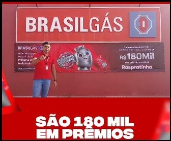 Imagem promocional da campanha “Raspratinha NacionalGás e BrasilGás”, destacando botijões de gás P13, raspadinhas premiadas e cartões-presente como prêmios, com cores chamativas e frases incentivando a participação.