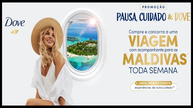 promoção dove 2025 pausa cuidado concorra viagem maldivas prêmios diários desodorantes dove