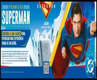 Banner da promoção oficial do filme Superman 2025 com chamada para concorrer a uma viagem para Ushuaia, Patagônia.