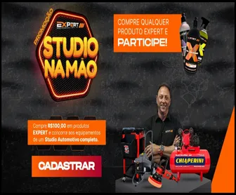 Promoção Studio na Mão da Expert: compre produtos e concorra a um estúdio automotivo completo com equipamentos profissionais.