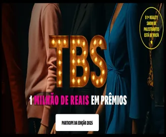 Banner promocional do reality show The Best Speaker 2025 destacando prêmio de 1 milhão de reais e chamada para inscrição.