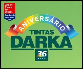 Banner da Promoção Aniversário Tintas Darka 2025 mostrando caminhão de prêmios e destaque para prêmio de R$ 50 mil em cartão de crédito.