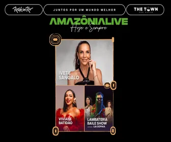 Imagem promocional do Amazônia Live com Ivete Sangalo, Viviane Batidão e Lambateria Baile Show com Lia Sophia, destacando o slogan “Hoje e Sempre”.