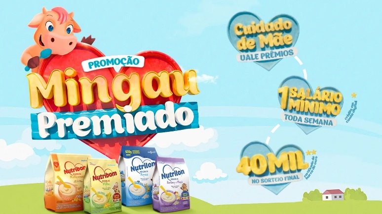 A Promoção Nutribom Nutrilon Mingau Premiado 2025 oferece grandes prêmios para quem compra produtos Nutribom ou Nutrilon entre 15/08/2025 e 28/11/2025. Cadastre seus cupons fiscais e concorra a R$ 40.000 no prêmio final e valores semanais acima de R$ 1.500. Aproveite e multiplique suas chances escolhendo embalagens maiores.