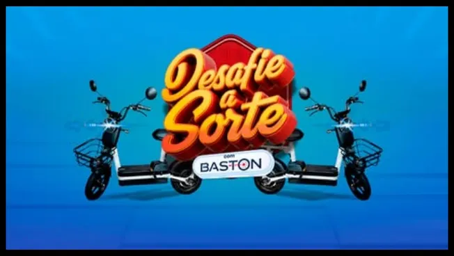 Imagem promocional da campanha Baston Desafie a Sorte 2025, destacando duas scooters elétricas e o logotipo da promoção, que premiará consumidores de produtos das marcas ABOVE®, PROINSET®, PURO AR®, SUPER DOM, TECBRIL®, GT PREMIUM® e CHEMICOLOR® com 35 scooters elétricas, uma para cada loja participante.