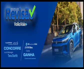 Imagem da Promoção Volkswagen Revisão Vale Mais 2025, mostrando carro 0km azul, prêmio principal da campanha.